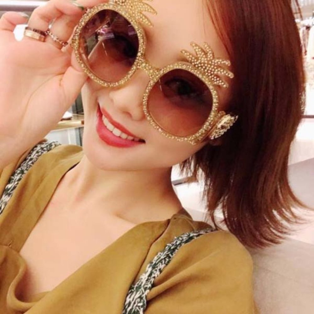 Pineapple Rhinestone Sunglasses Women's Ladies Party Summer Beach